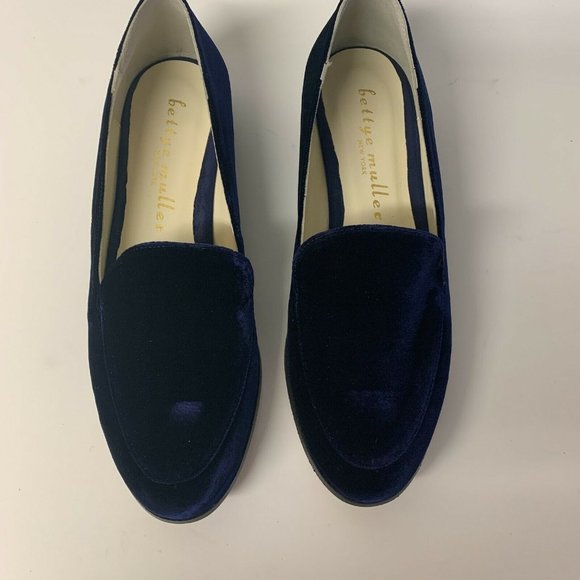 Bettye Muller Classic Loafers Blue Crush Velvet Shoes Regency Navy 7.5 38.5 Eur - Picture 3 of 12
